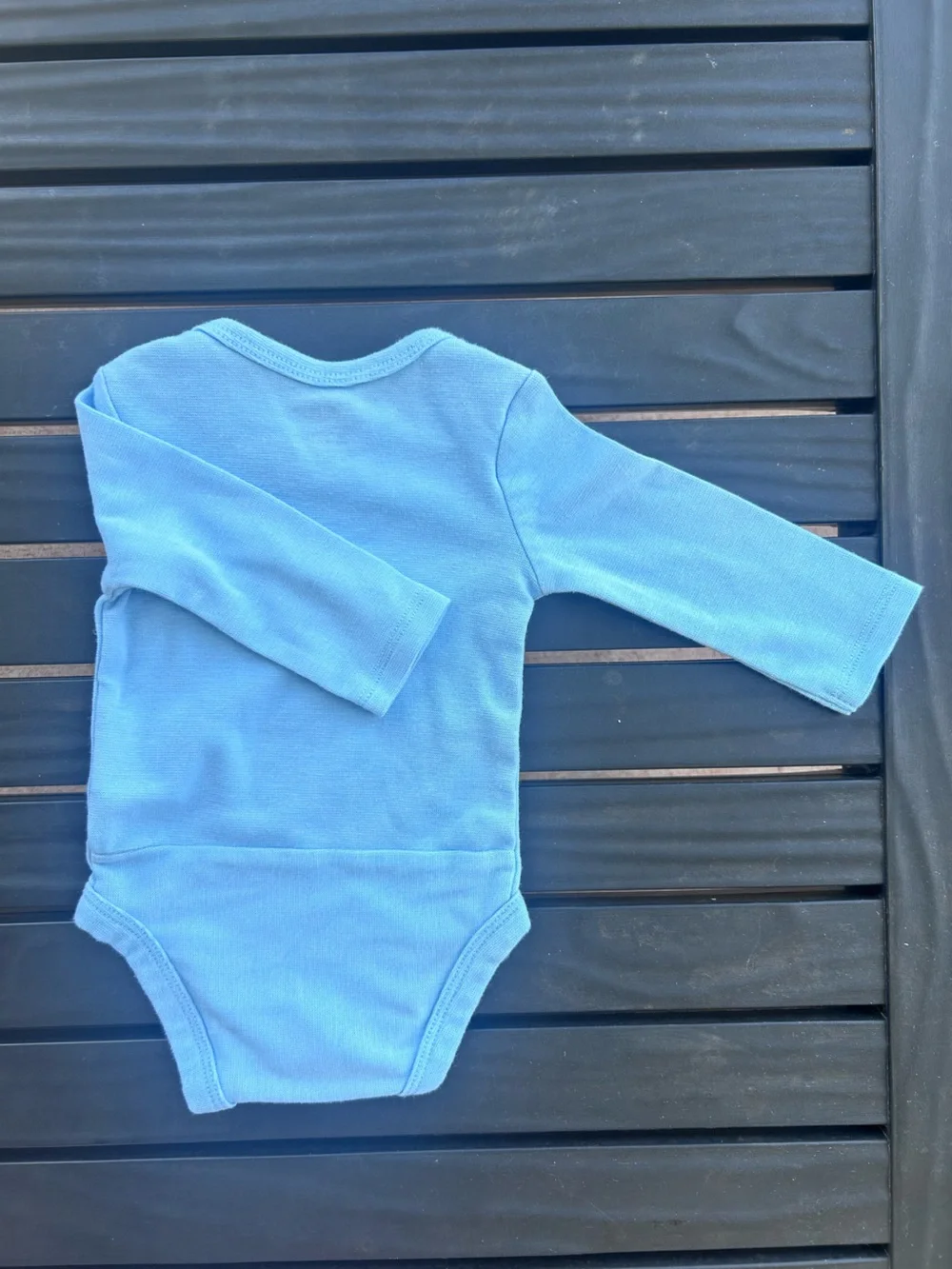 Hanes Blue Long-Sleeve Baby Bodysuit